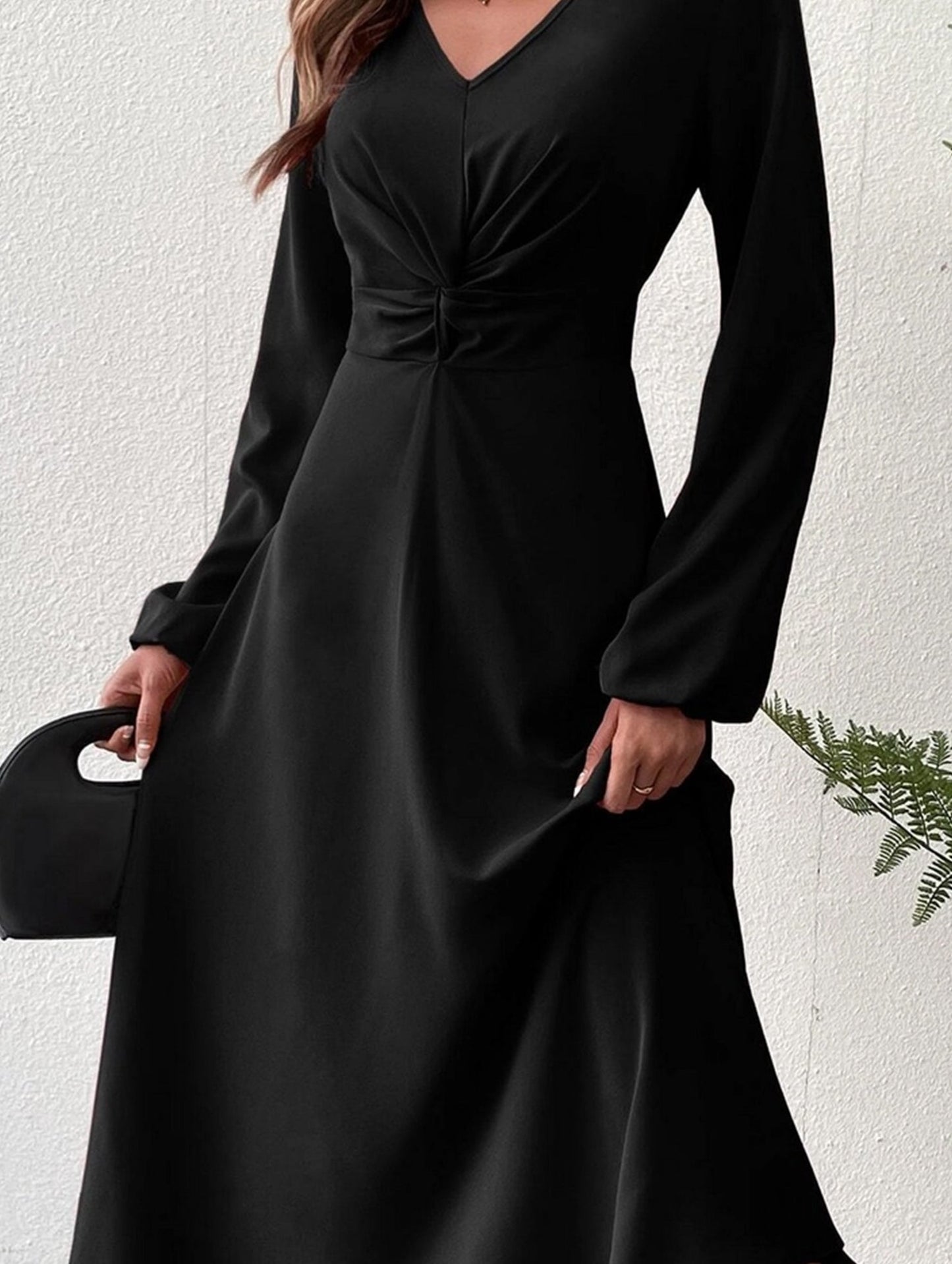 French Royal Sister Style V-Neck Waist Long Dress