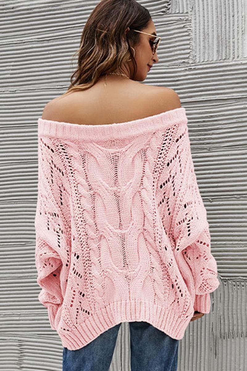OFF SHOULDER CABLE CHUNKY KNIT OVERSIZED SWEATERï¼?00% ACRYLIC,SIZE S(2)-M(2)-L(2)-XL(2),MADE IN CHINA,WOMEN BLAZER - Doublju