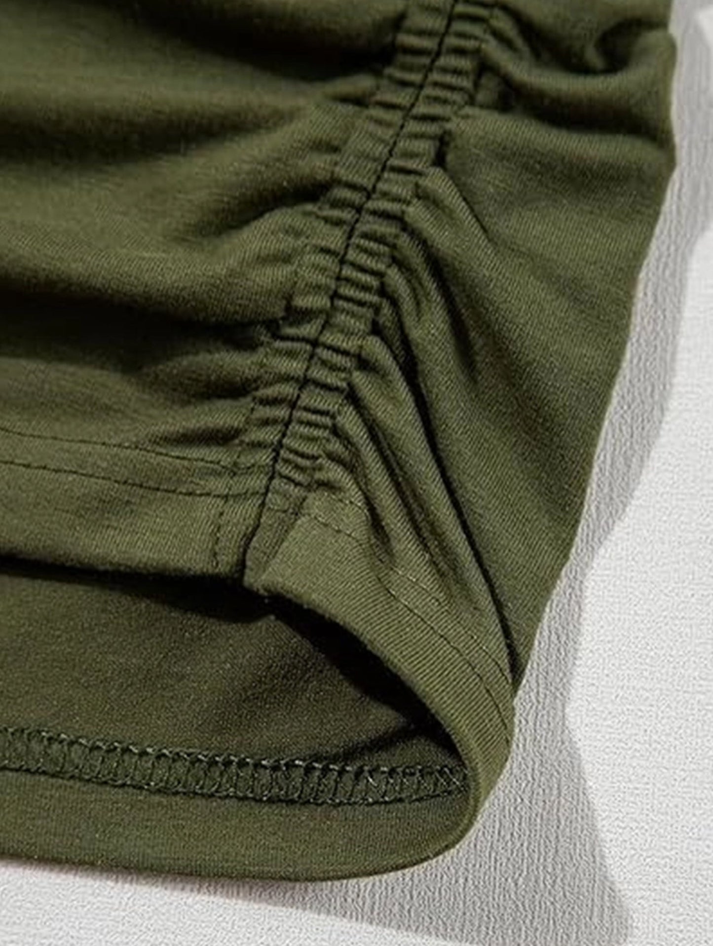 Stylish side pleated shoulder short sleeve shirt