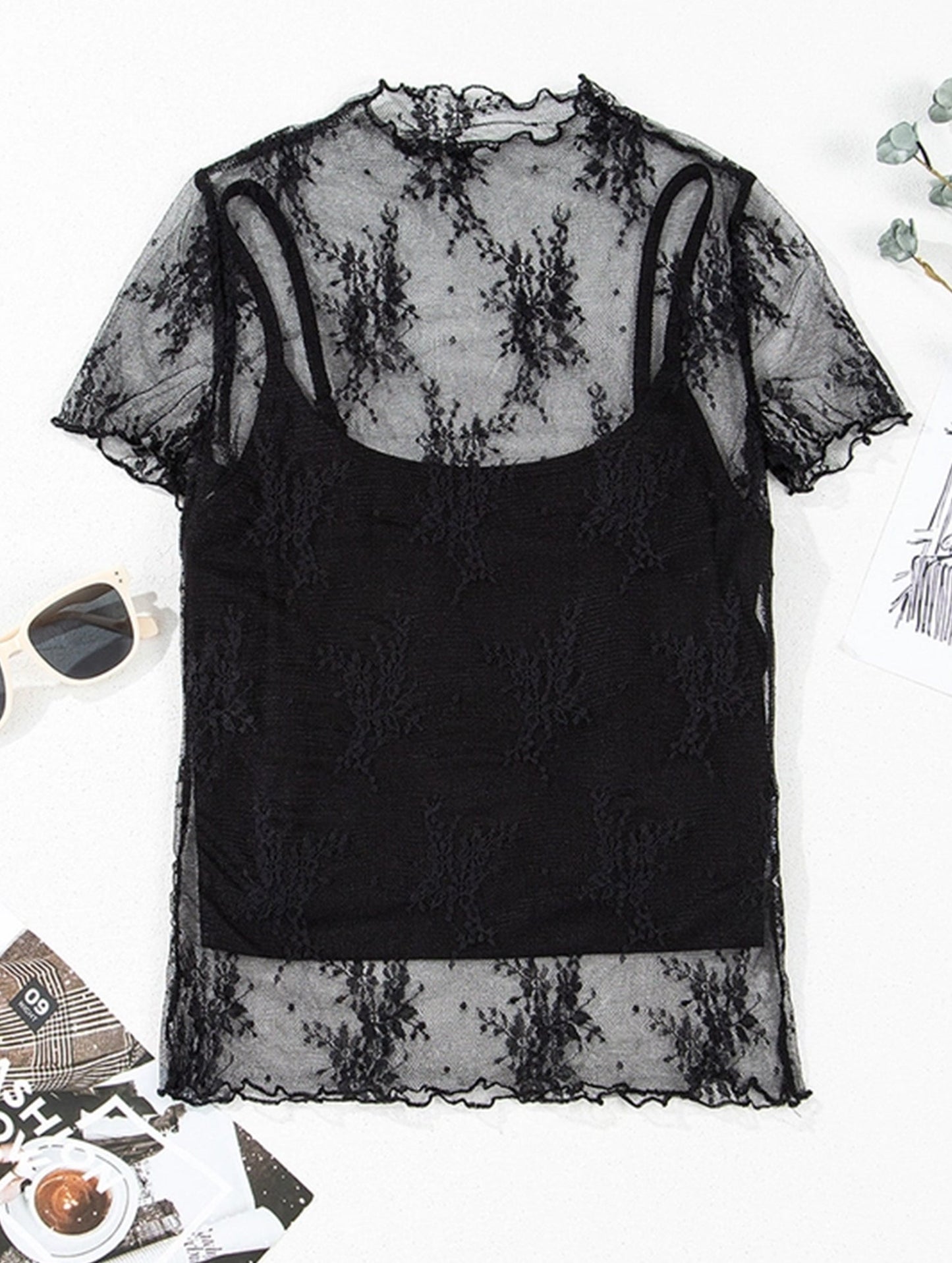 Fashion Pullover Solid Color Lace Patchwork Top ??Women??¢s Stylish Stretch Knit