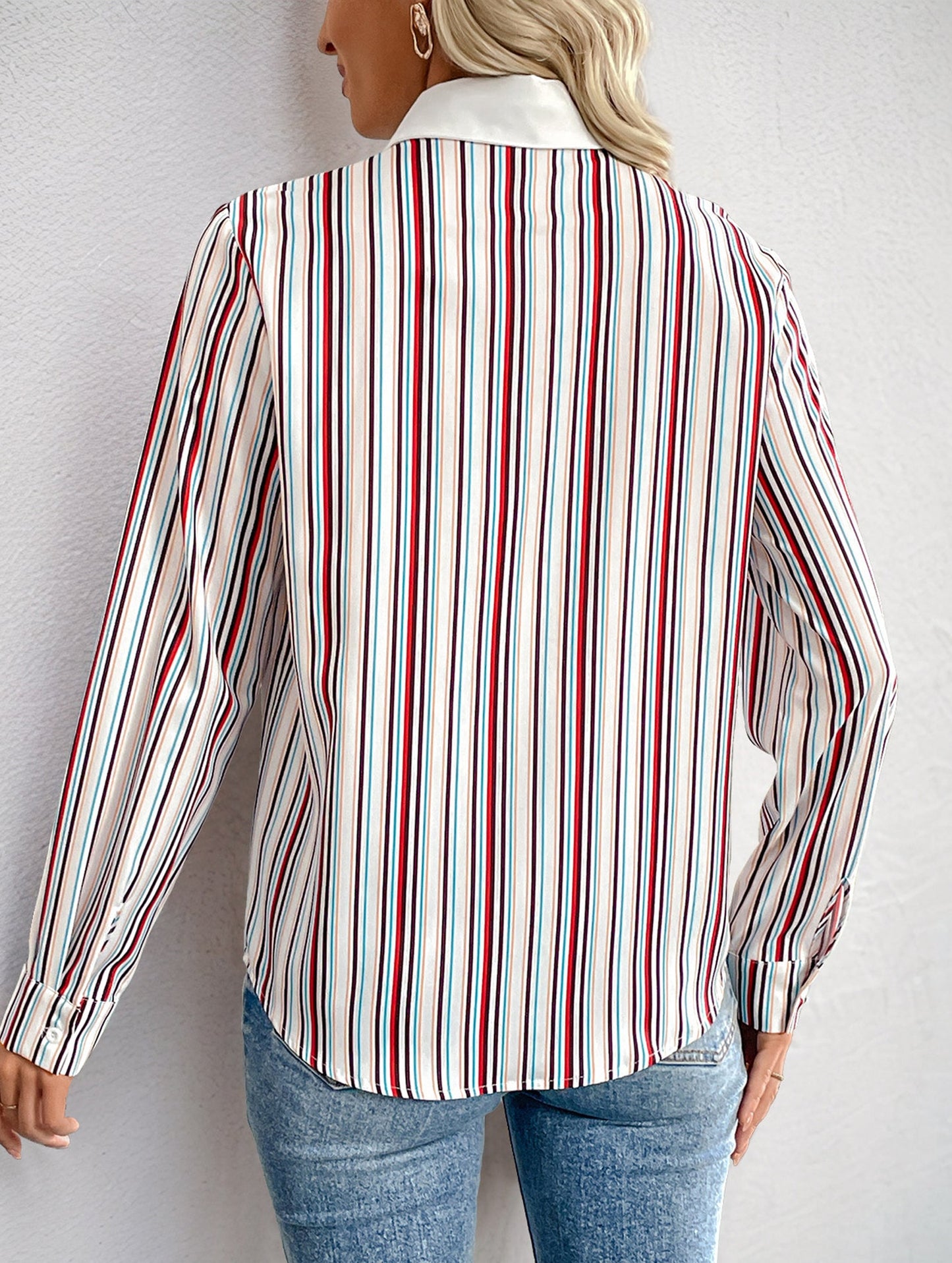 Plaid-collar shirt