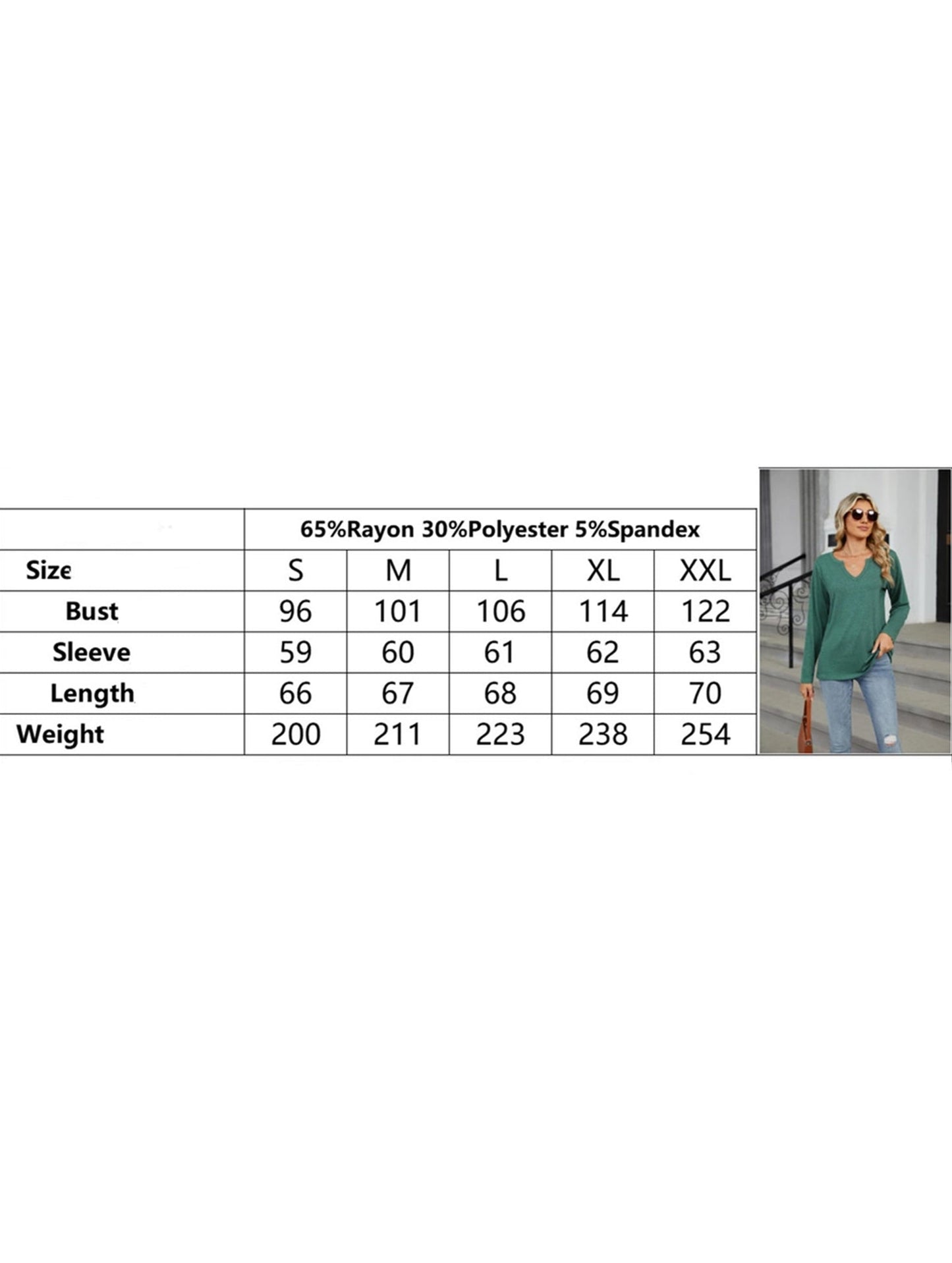 V-neck color cotton long sleeve loose T-shirt