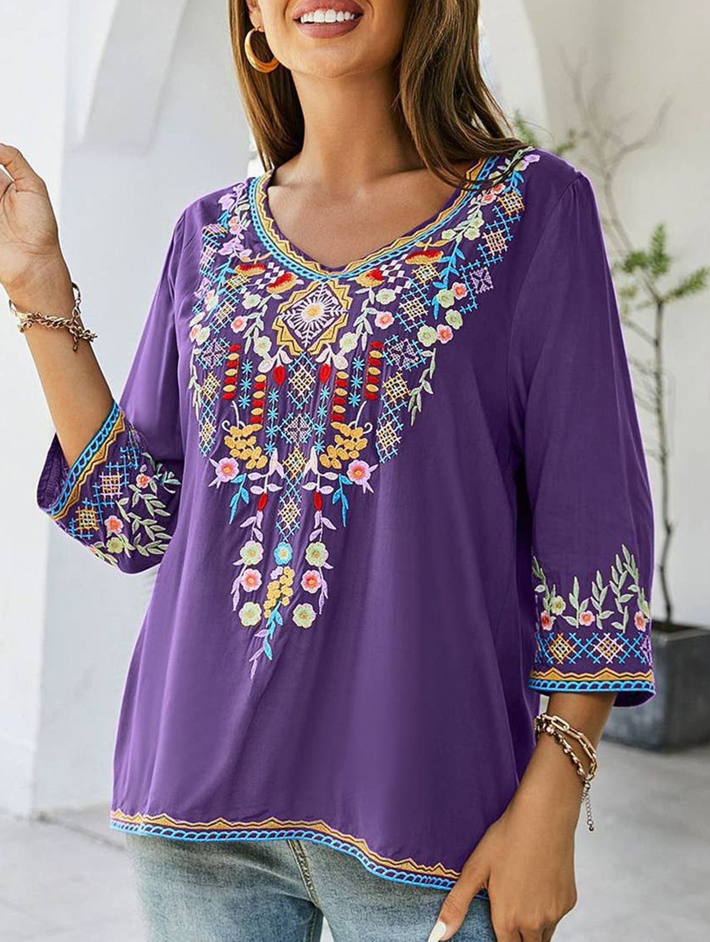 COTTON EMBROIDERED SHIRT_CWTBLL0816