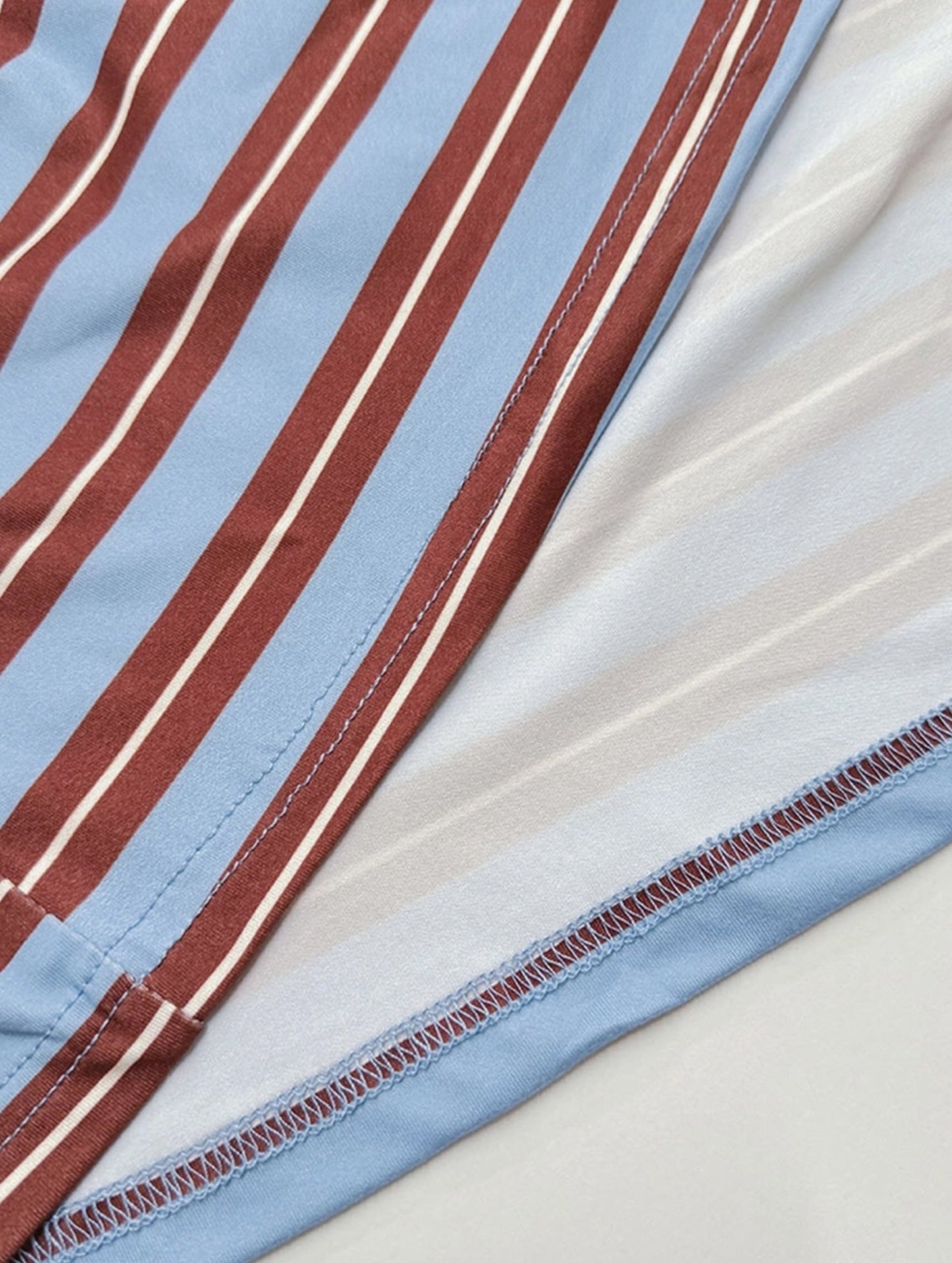 Preppy vintage contrast striped long sleeve T-shirt