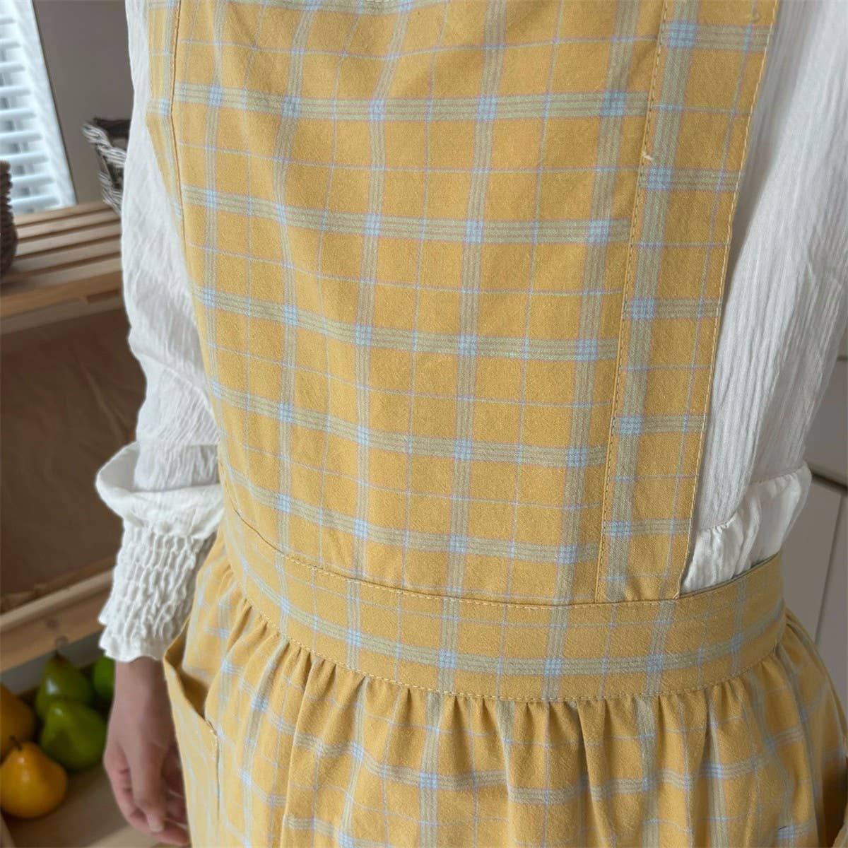 PLAID APRON FOUR-COLOR CAFE WORK APRON_CWMM5813