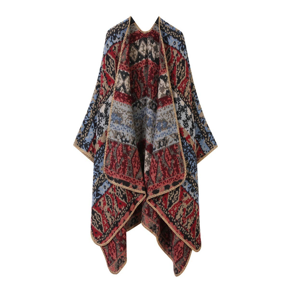 FLORAL CAPE FAUX CASHMERE WARM SCARF SHAWL
