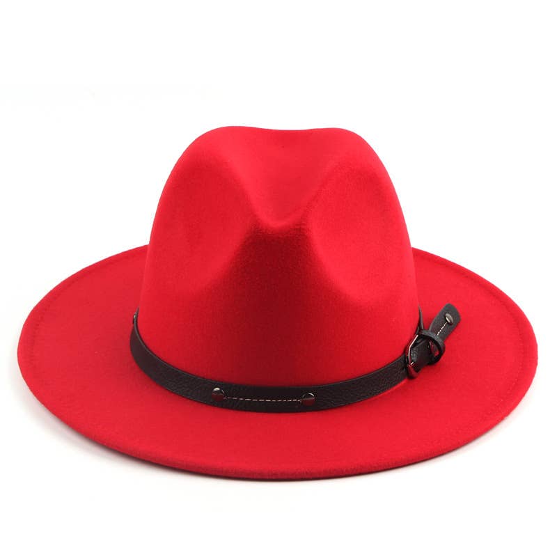 SOLID ENGLISH WOOLEN FLAT JAZZ TOP HAT