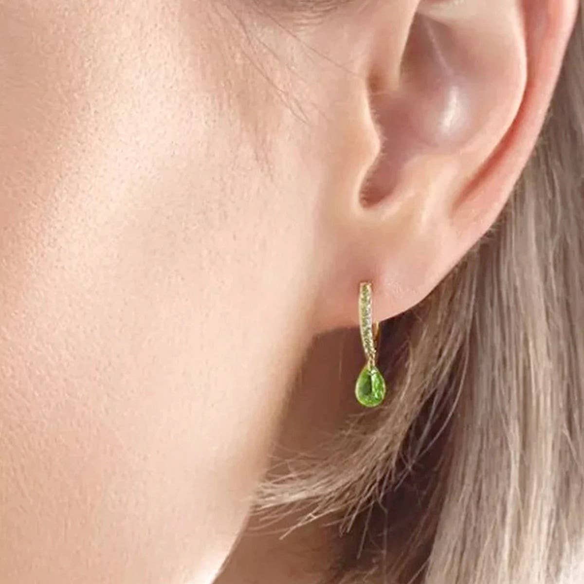 GEOMETRIC TEARDROP DIAMOND FRENCH EARRINGS