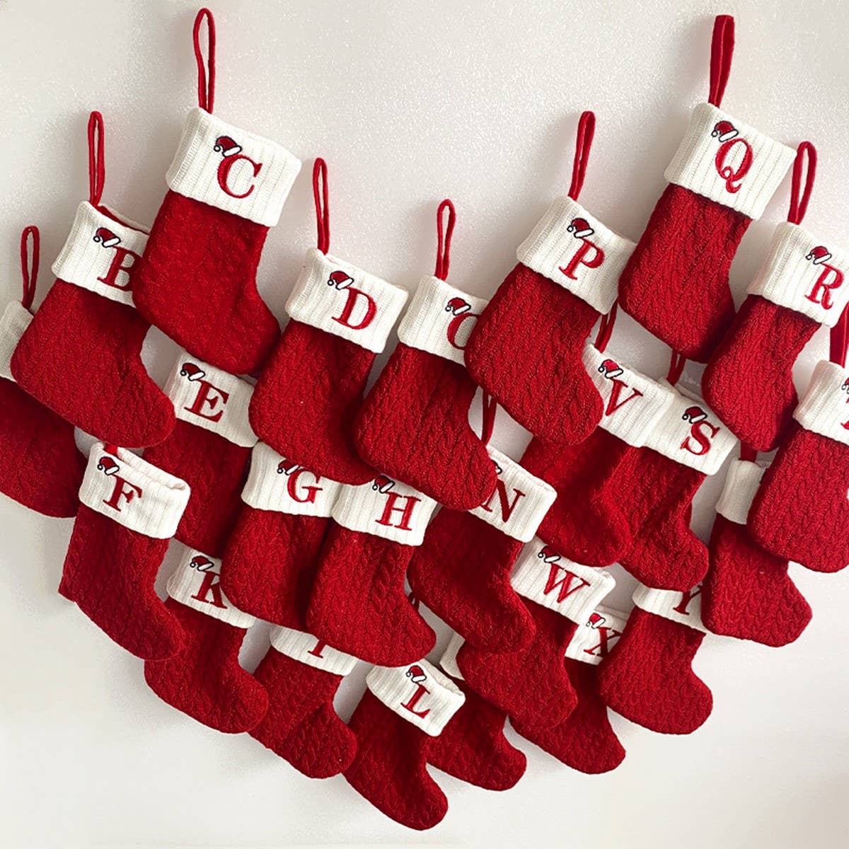 CLASSIC RED LETTER WOOL KNITTED CHRISTMAS SOCKS