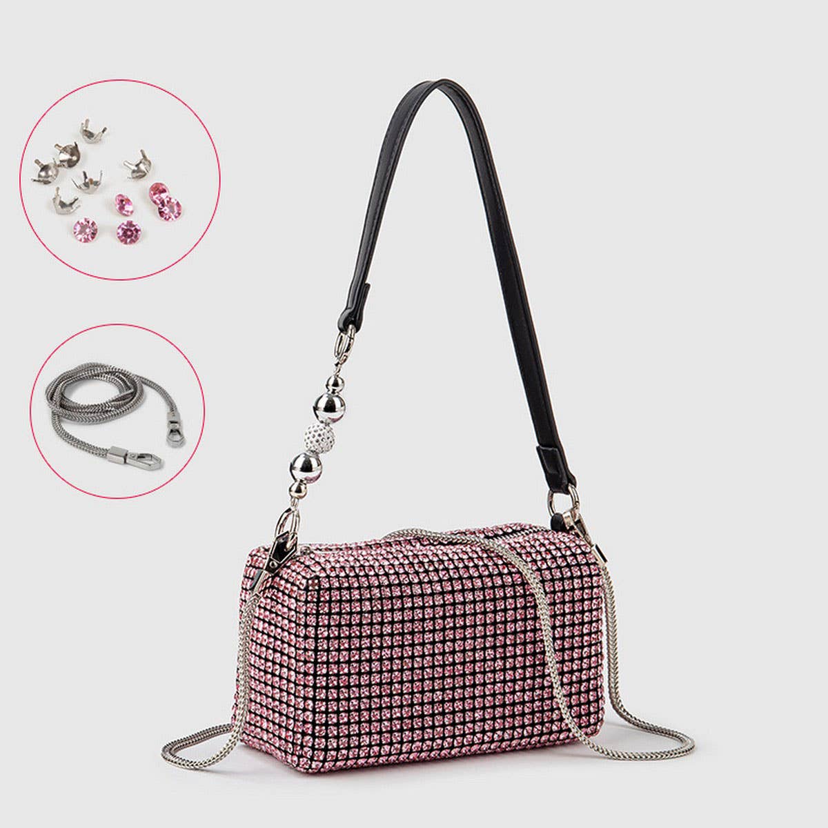 FASHION SMALL SQUARE RHINESTONE EVENING BAG_CWAB3581