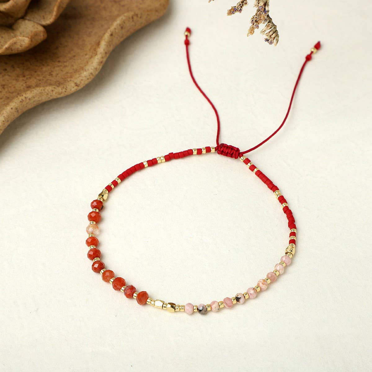 CWAJE4564_HAND WOVEN SEMI-PRECIOUS STONE BRACELET
