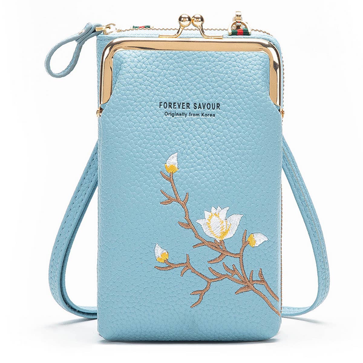 EMBROIDERED MINI CELL PHONE CROSSBODY BAG WALLET_CWAB1634