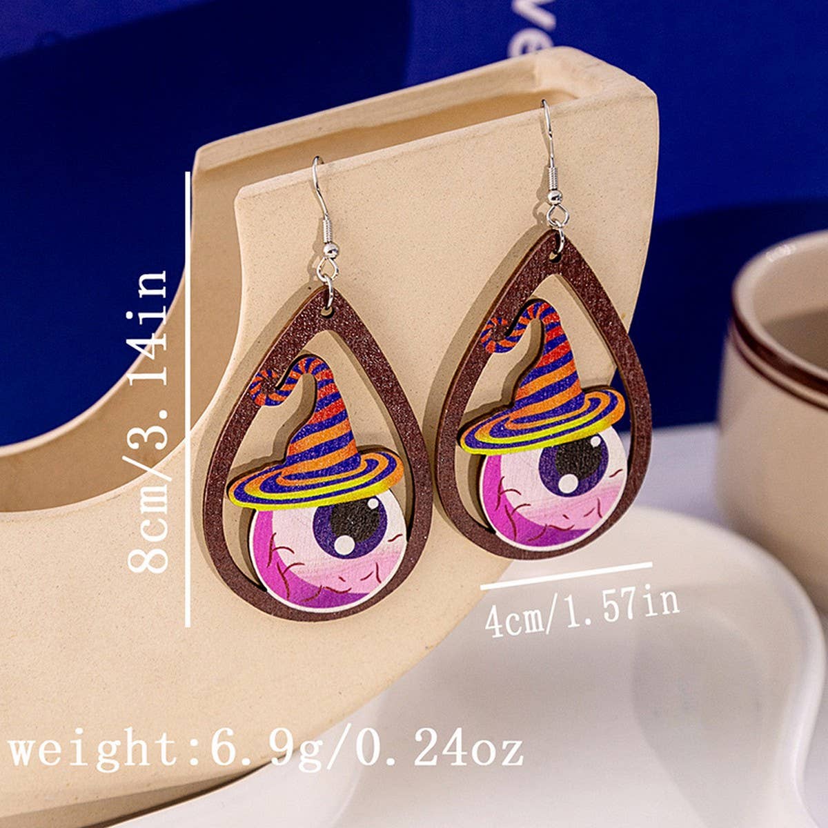 HALLOWEEN PARTY CREATIVE WOODEN EARRINGS