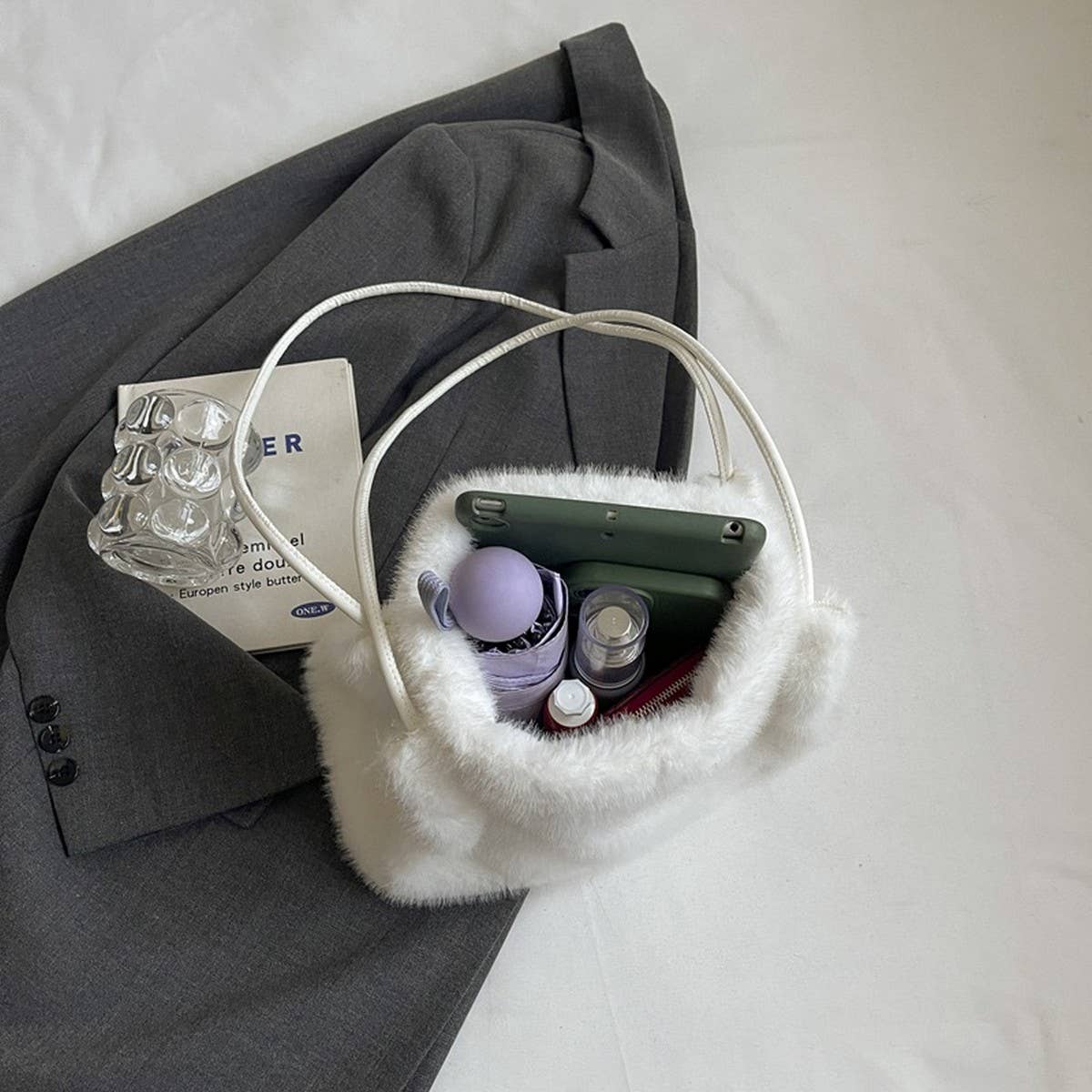 WINTER FASHION SHOULDER BAG SOFT CASUAL PLUSH BAG_CWAB3919
