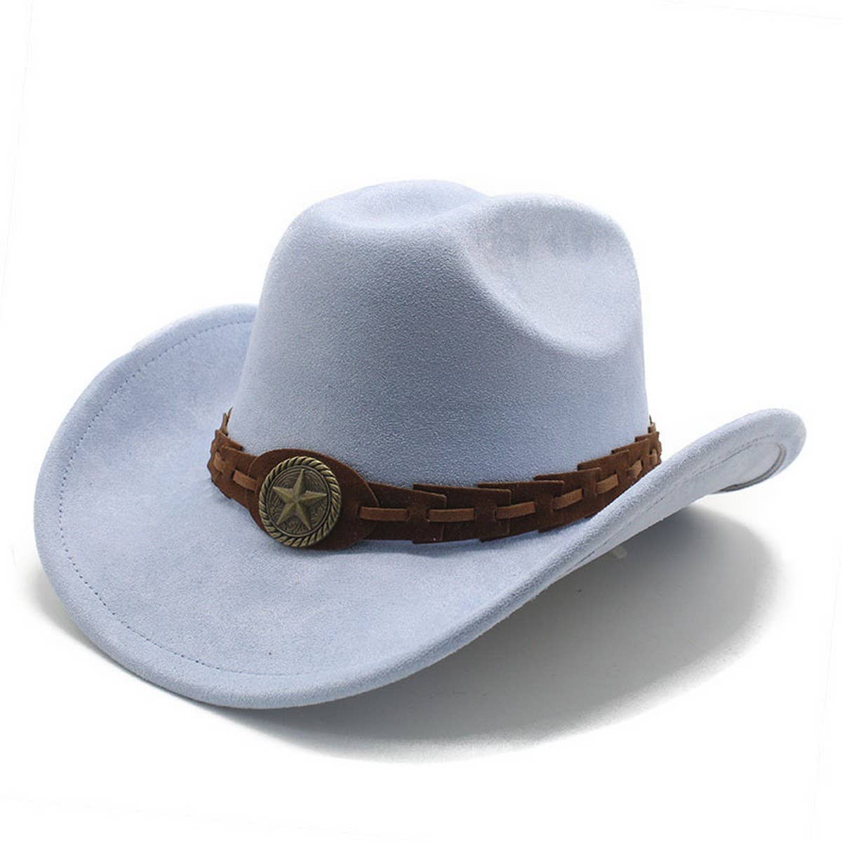 Faux Suede Felt Cowboy Hat Men's Classic Fedora_CWAH2510