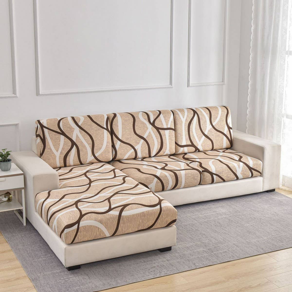 Stretch Printed Sofa Cover, Full Wrap Design_CWMM8308