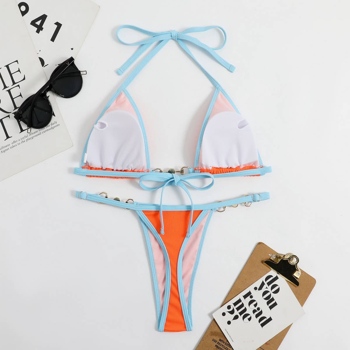 Metallic Bikini Set - Sexy Fluorescent Swimsuit