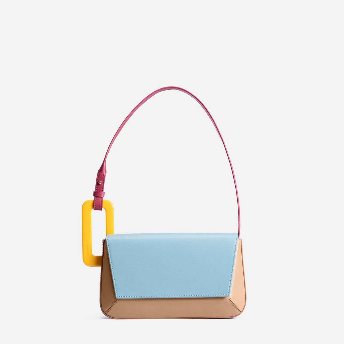GEOMETRIC SPLICING SMALL SQUARE BAG SHOULDER BAG_CWAB1935