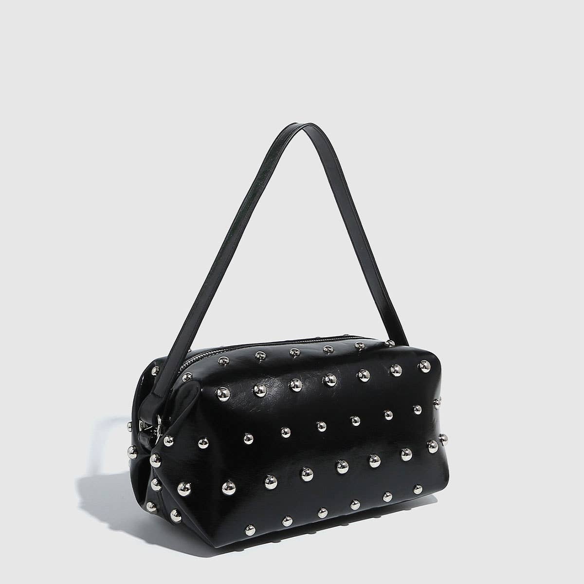 Mushroom Studded Tote & Bowling Shoulder Bag_CWAB5712