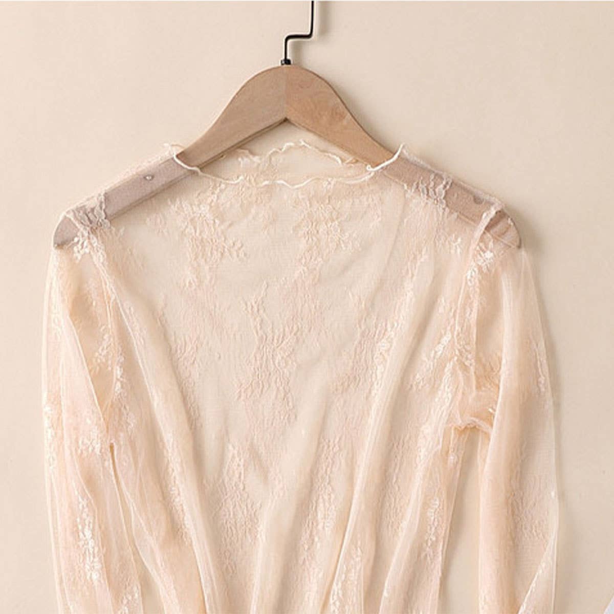 Sexy Mesh Blouse - Long Sleeve Lace Top for Women