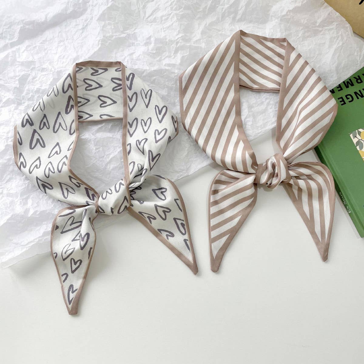 Neutral Long Twilly Scarf ? Hair Tie & Neck Ribbon