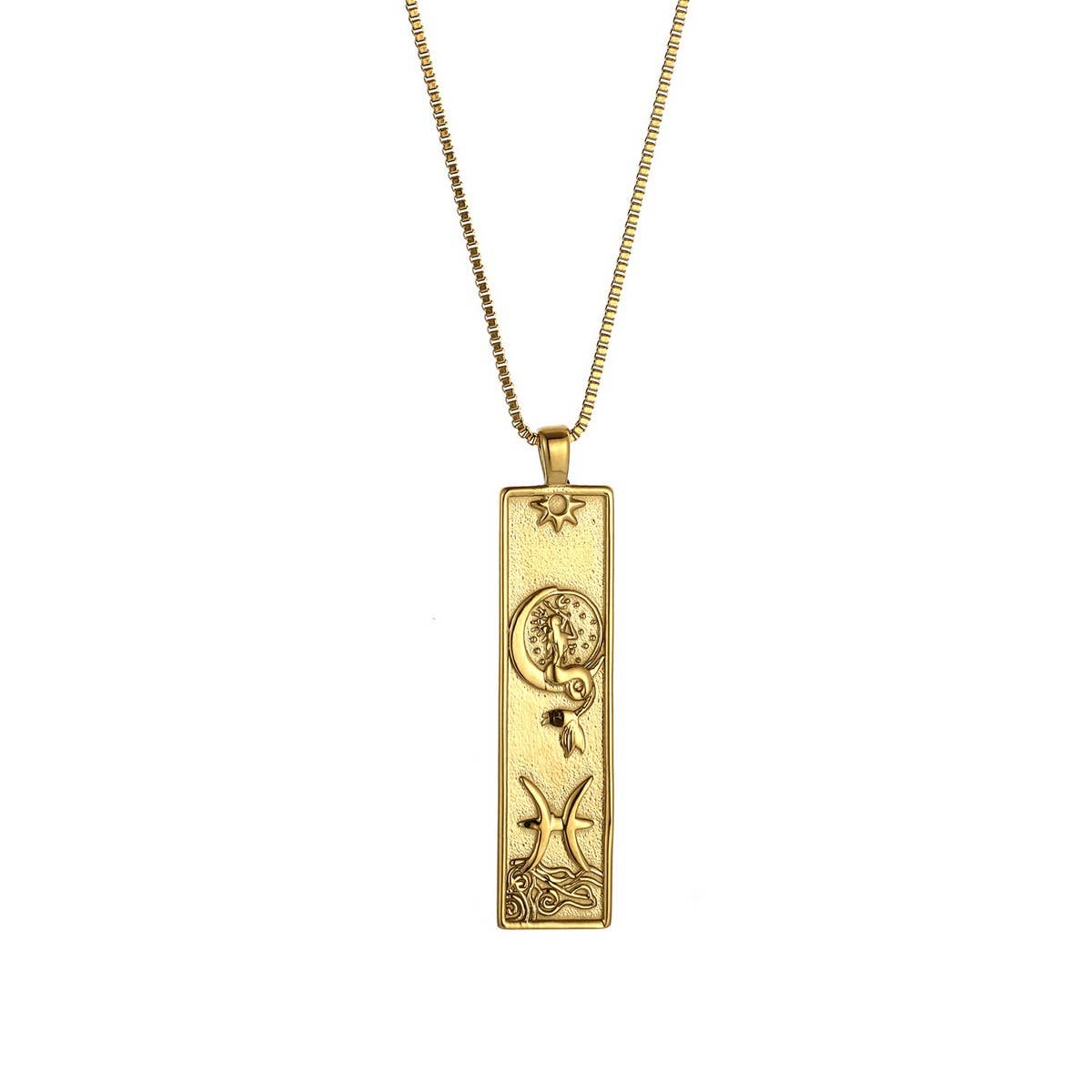 Zodiac Tag Necklace Stainless Steel Vintage Style_CWMM8868