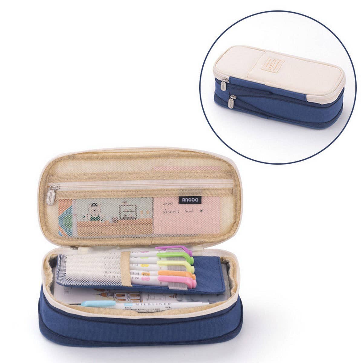 MACAROON COLOR MATCHING LARGE CAPACITY PENCIL CAS