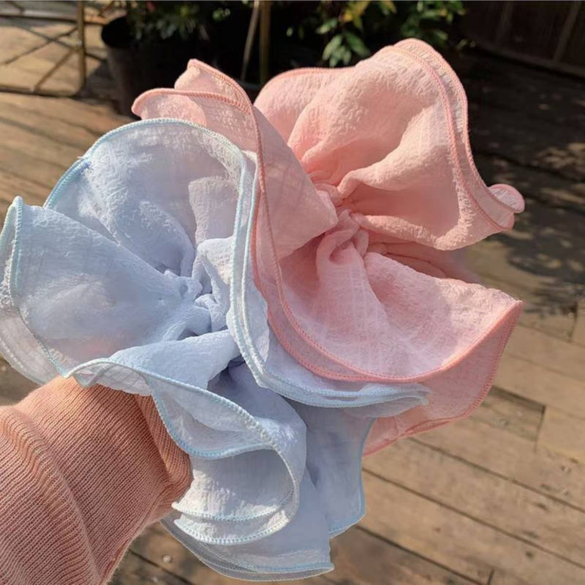 Ruffled Plaid Scrunchie with Layered Edges