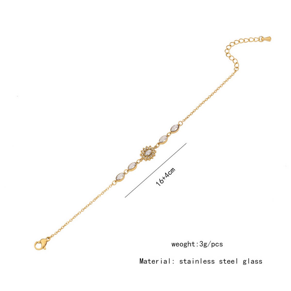 FASHIONABLE GEOMETRIC FULL DIAMOND LOVE BRACELET_CWAHA0878