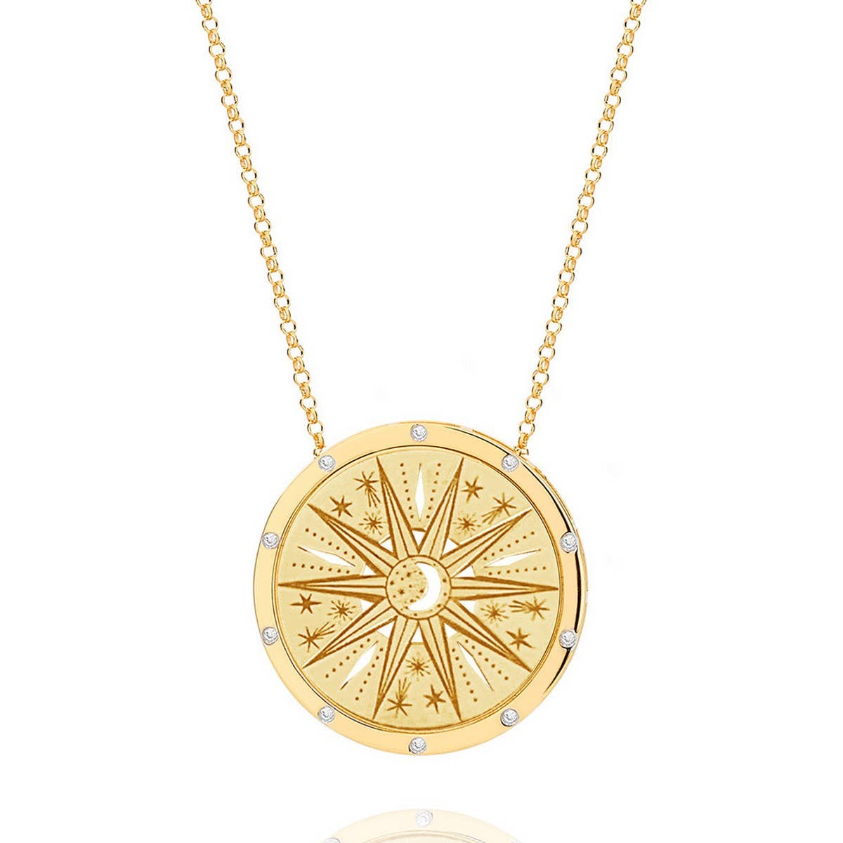 18K Stainless Steel Tarot Pendant Necklace_CWMM3773