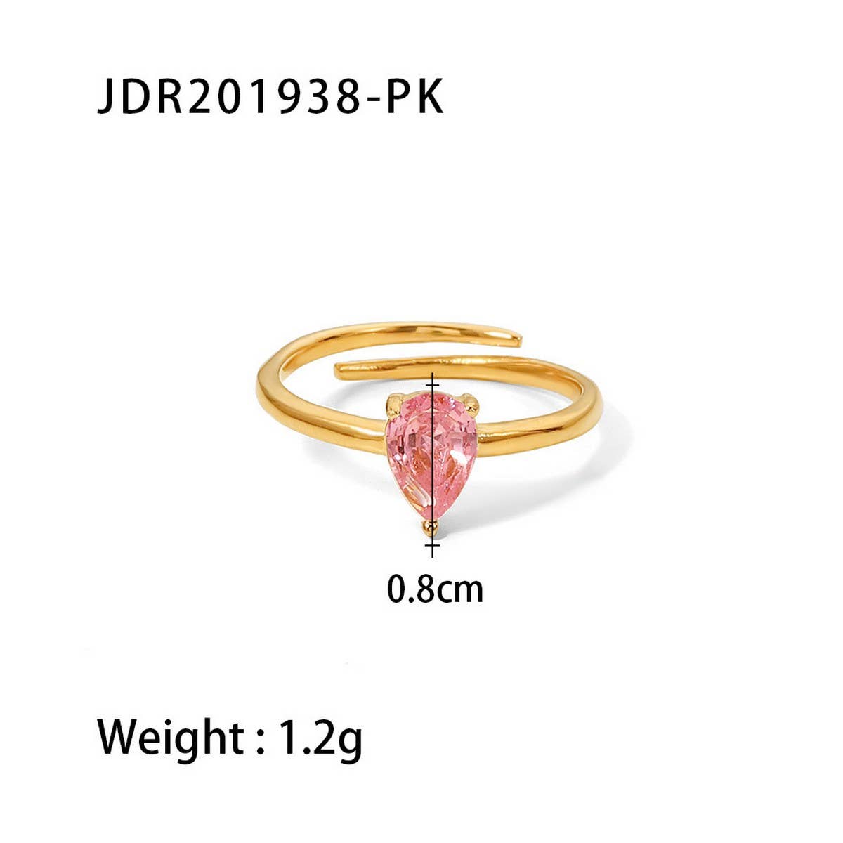 FRENCH FASHIONABLE DROP SHAPE ADJUSTABLE RING