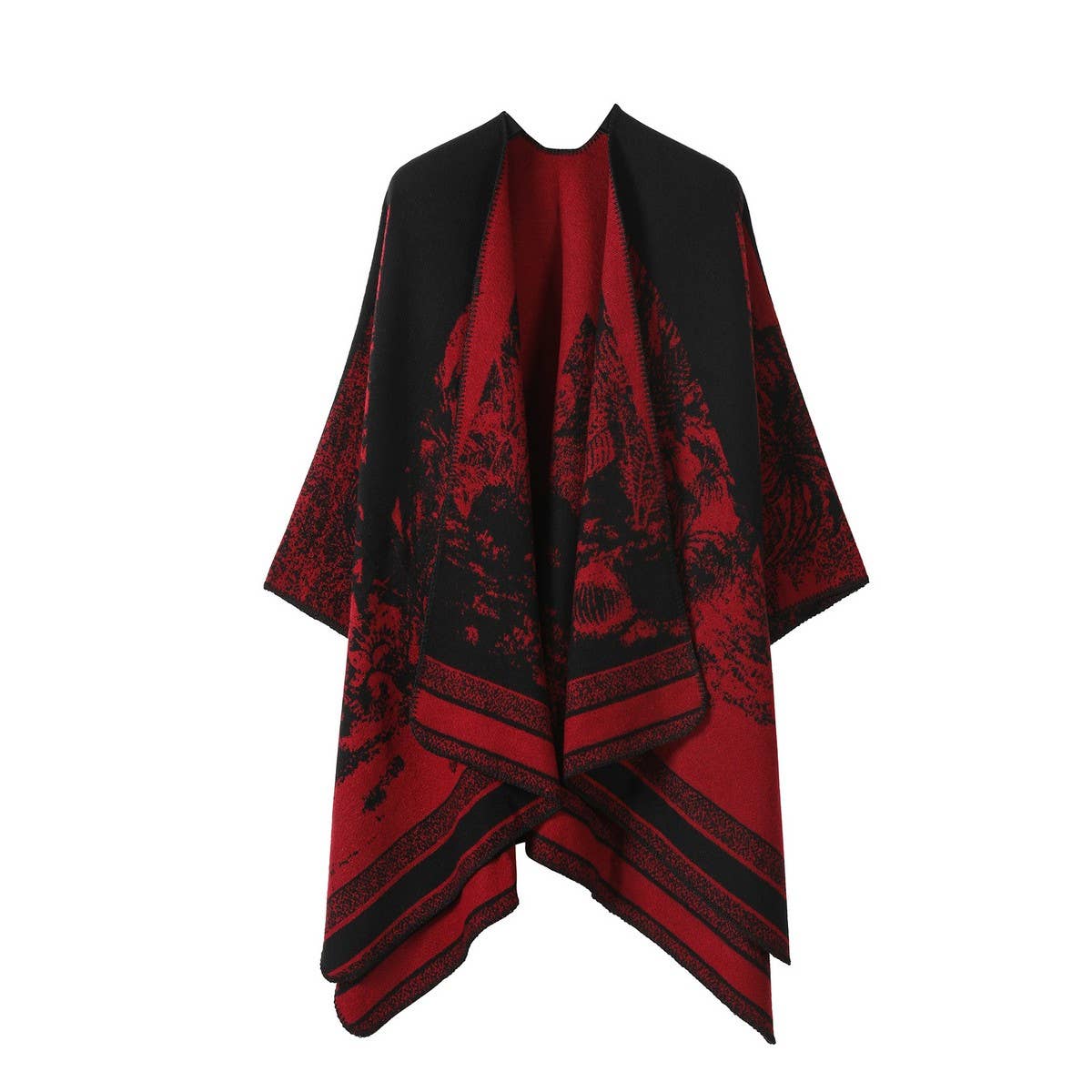 CAPE DARK DOUBLE-SIDED WARM OUTER WEAR THICK SHAWL_CWASC2117