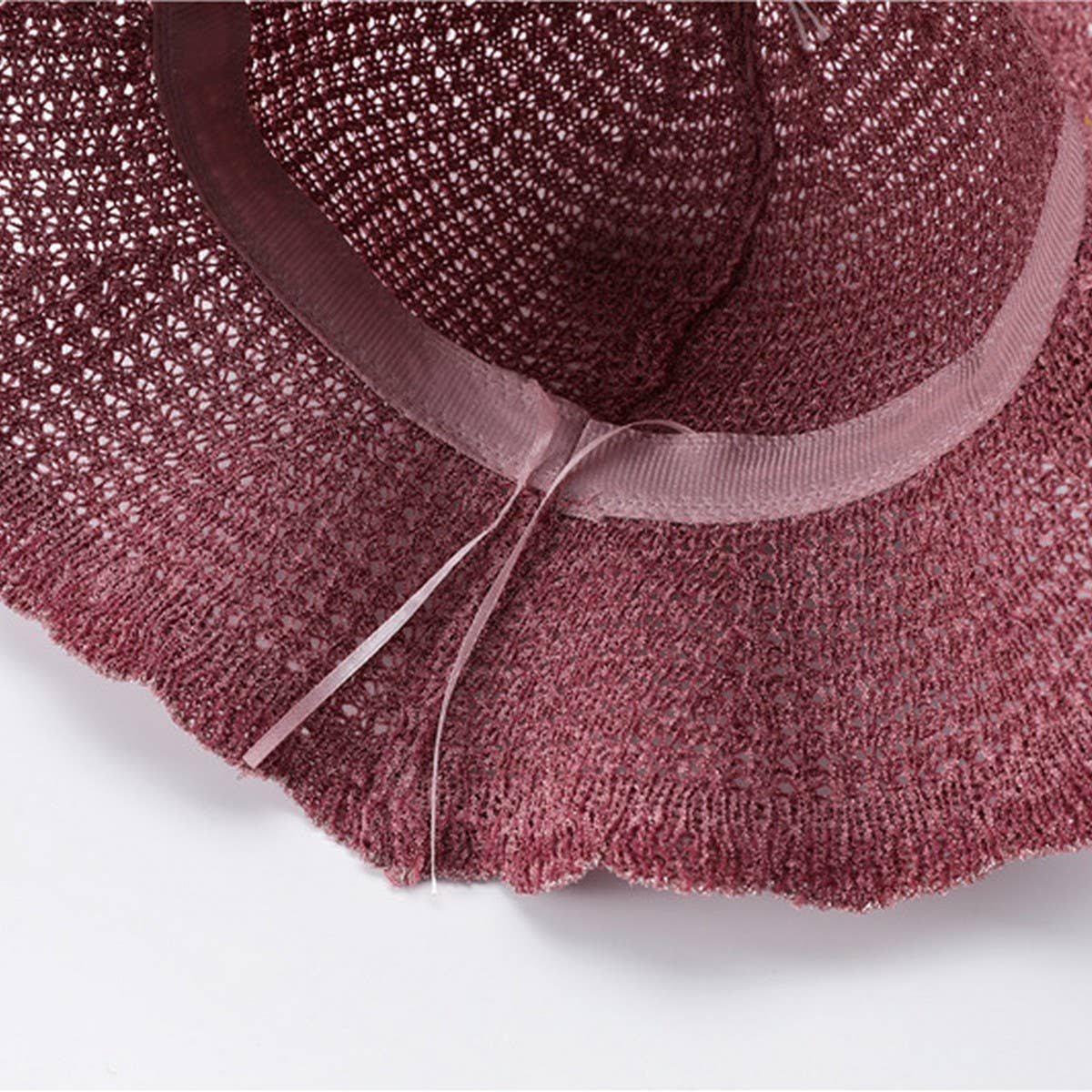 WAVY EDGE FLOWER HOLLOW SUNSHADE FISHERMAN HAT_CWAH1453