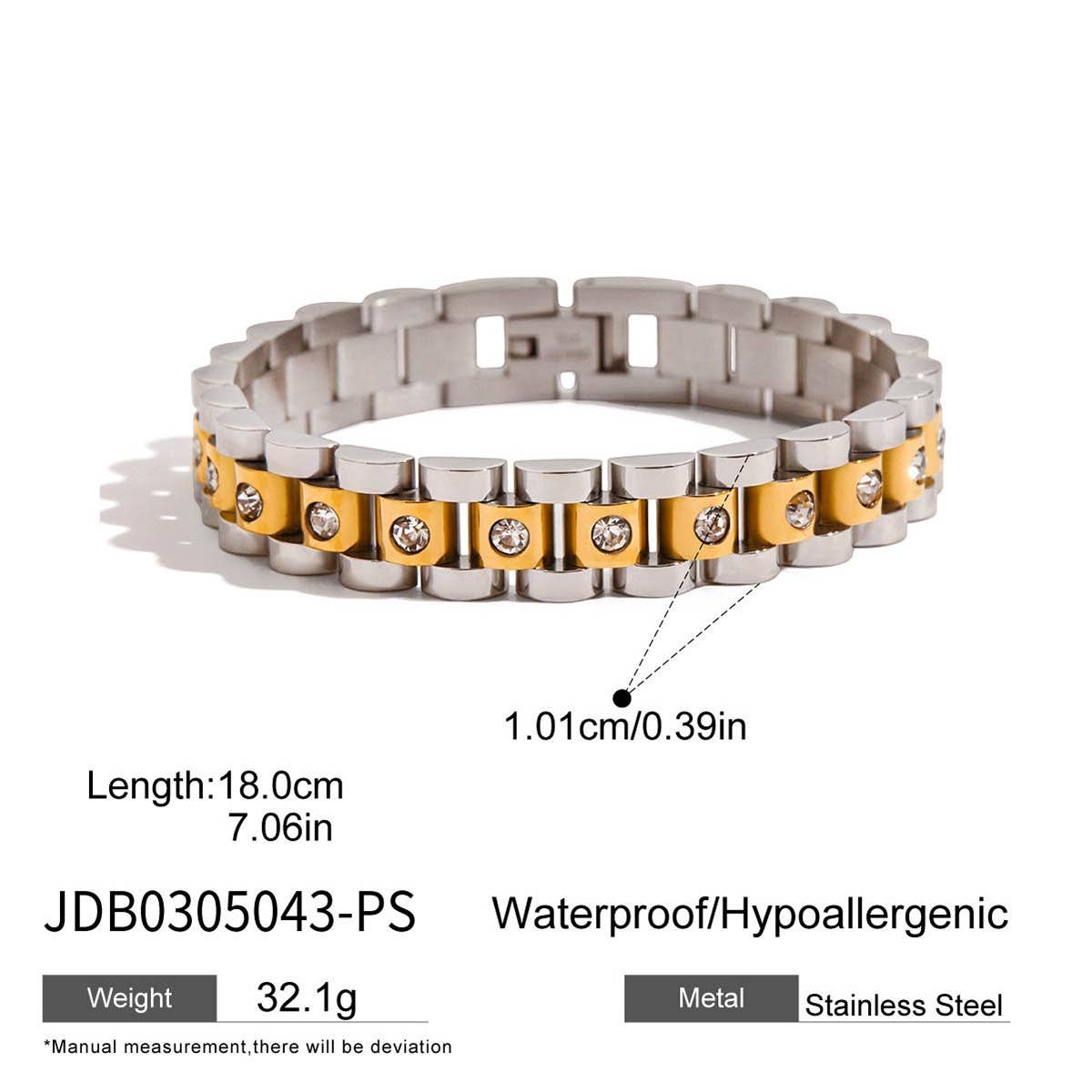 18K Gold Round White Zircon Delicate Bracelet_CWAJE4796