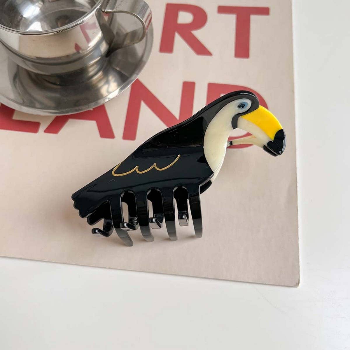 Bird Hair Claw?“Acetate Swan Peacock & Swallow Clip_CWAHA5763