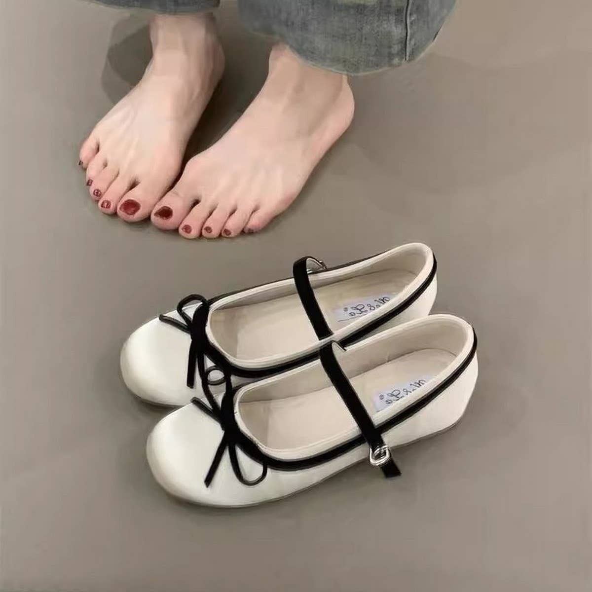 Satin Bow Mary Jane Shoes with Hidden Wedge