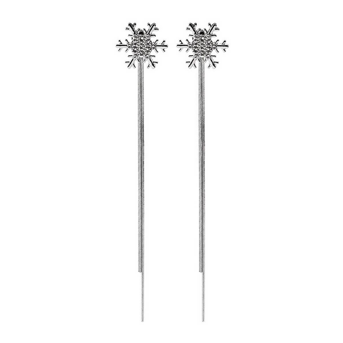 SNOWFLAKE TASSEL SWEET CHRISTMAS EARRINGS_CWAJE1828