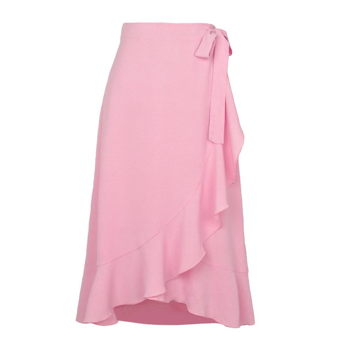 ONE-PIECE LACE-UP LONG SKIRT SOLID COLOR SKIRT_CWAB4800