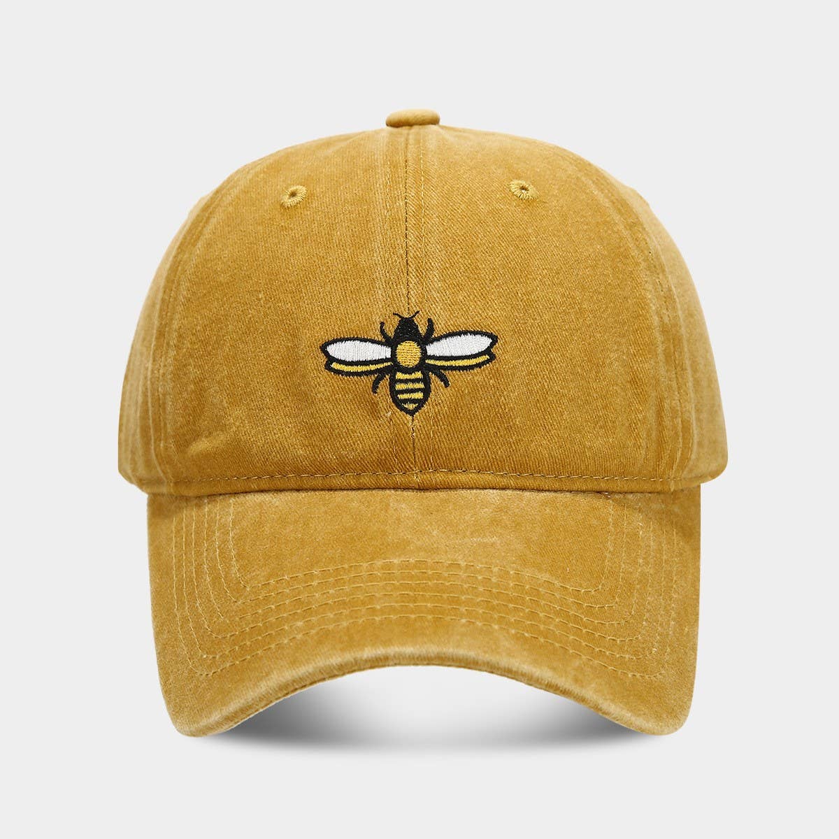 Bee Embroidery Baseball Cap - Outdoor Sun Hat CWAH2020
