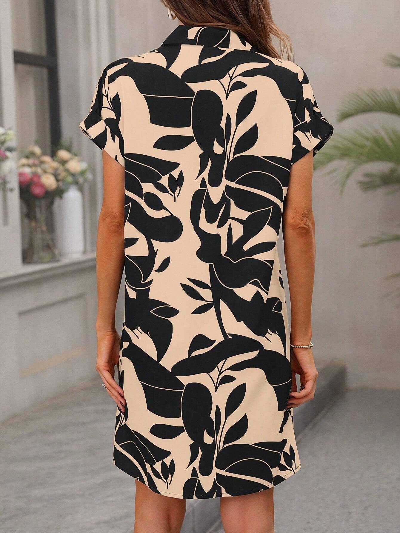 FLORAL PRINT CARDIGAN SHIRTDRESS