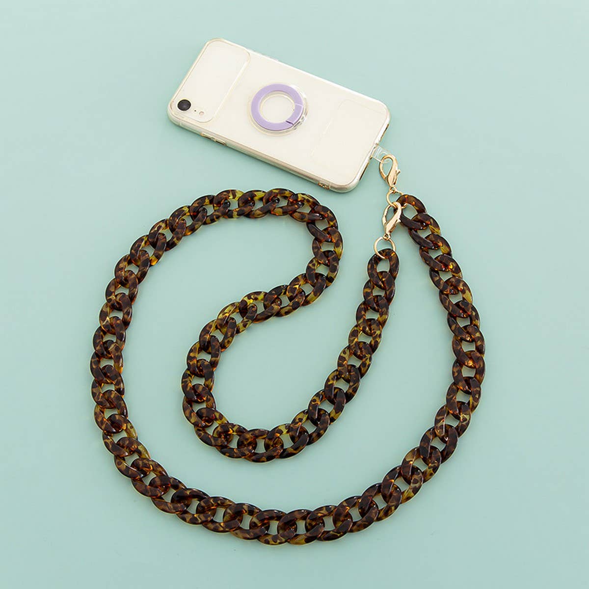 47.24"Acrylic Leopard Print Bag Chain,Phone Strap_CWMM5094