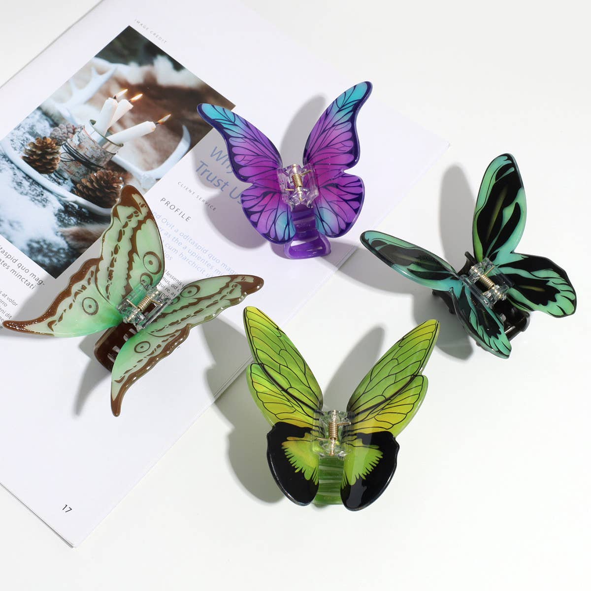 VERSATILE PERSONALIZED GRADIENT BUTTERFLY HAIRPIN