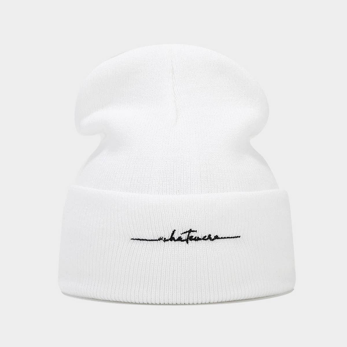 SIMPLE LETTER EMBROIDERY KNITTED HAT_CWAH1586