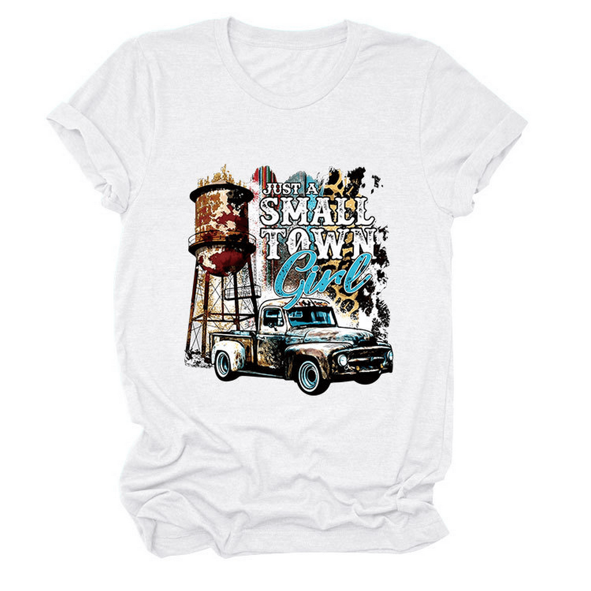 Just a Small Town Girl Print T-Shirt – Loose Fit_CWTTS1525