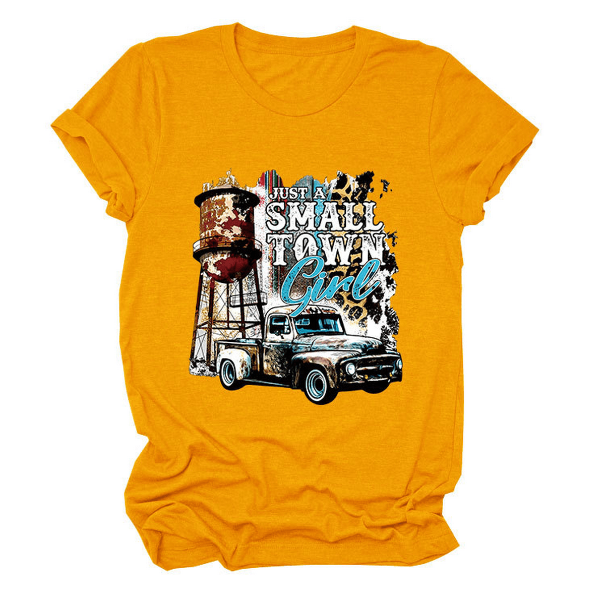 Just a Small Town Girl Print T-Shirt – Loose Fit_CWTTS1525