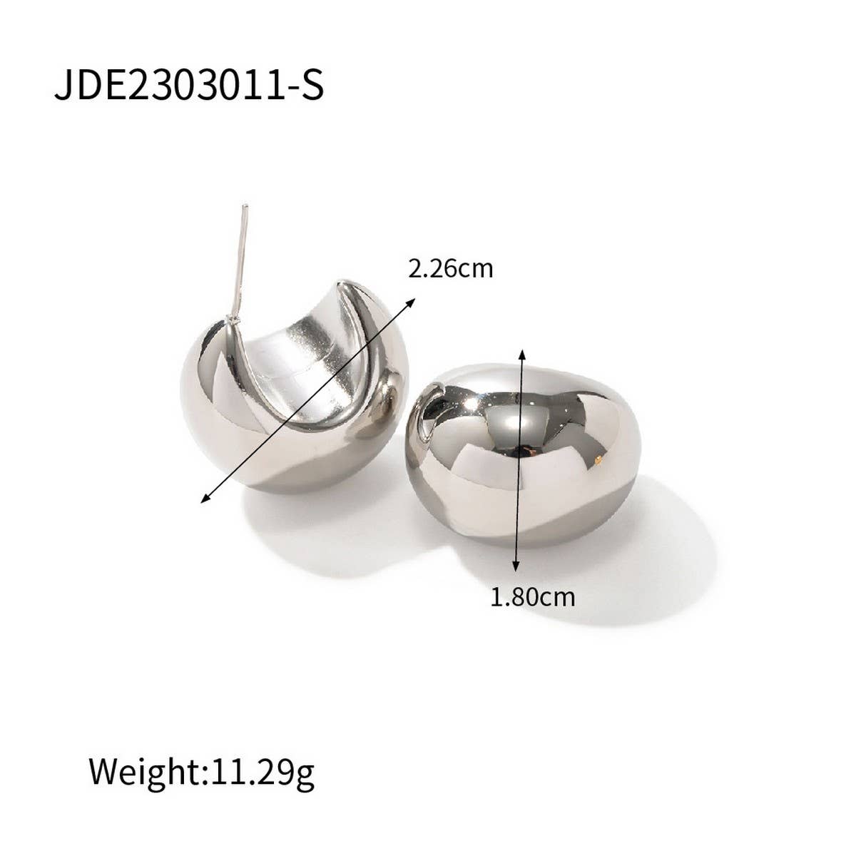 FASHION GLOSSY TEXTURED WATER DROP EARRINGS_CWASC1657