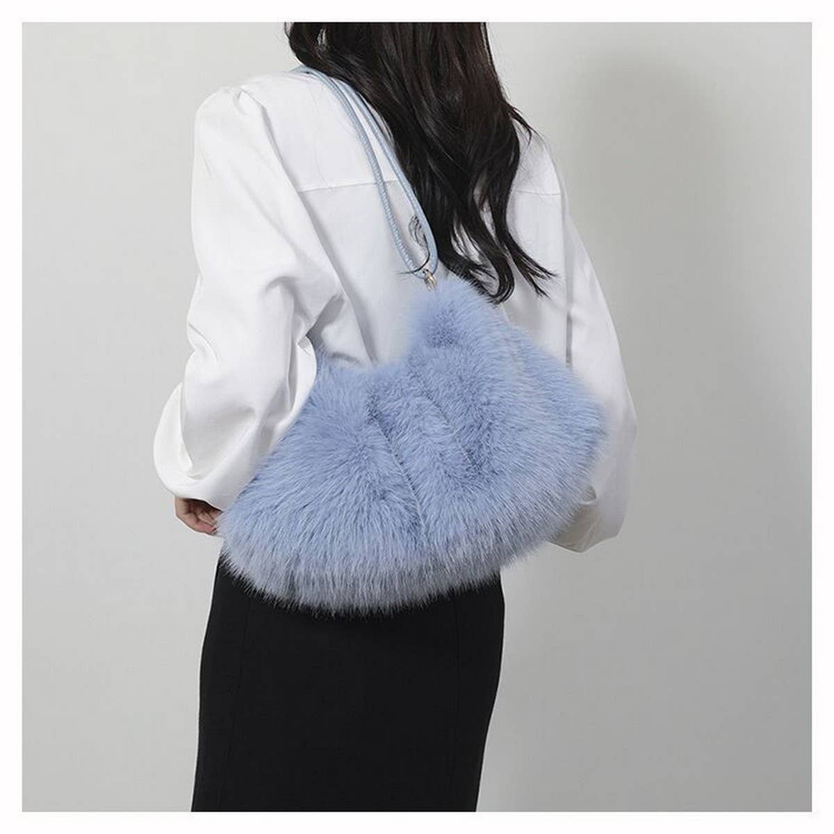 Plush Fur Shoulder Bag Women Handbag Tote_CUAB00539