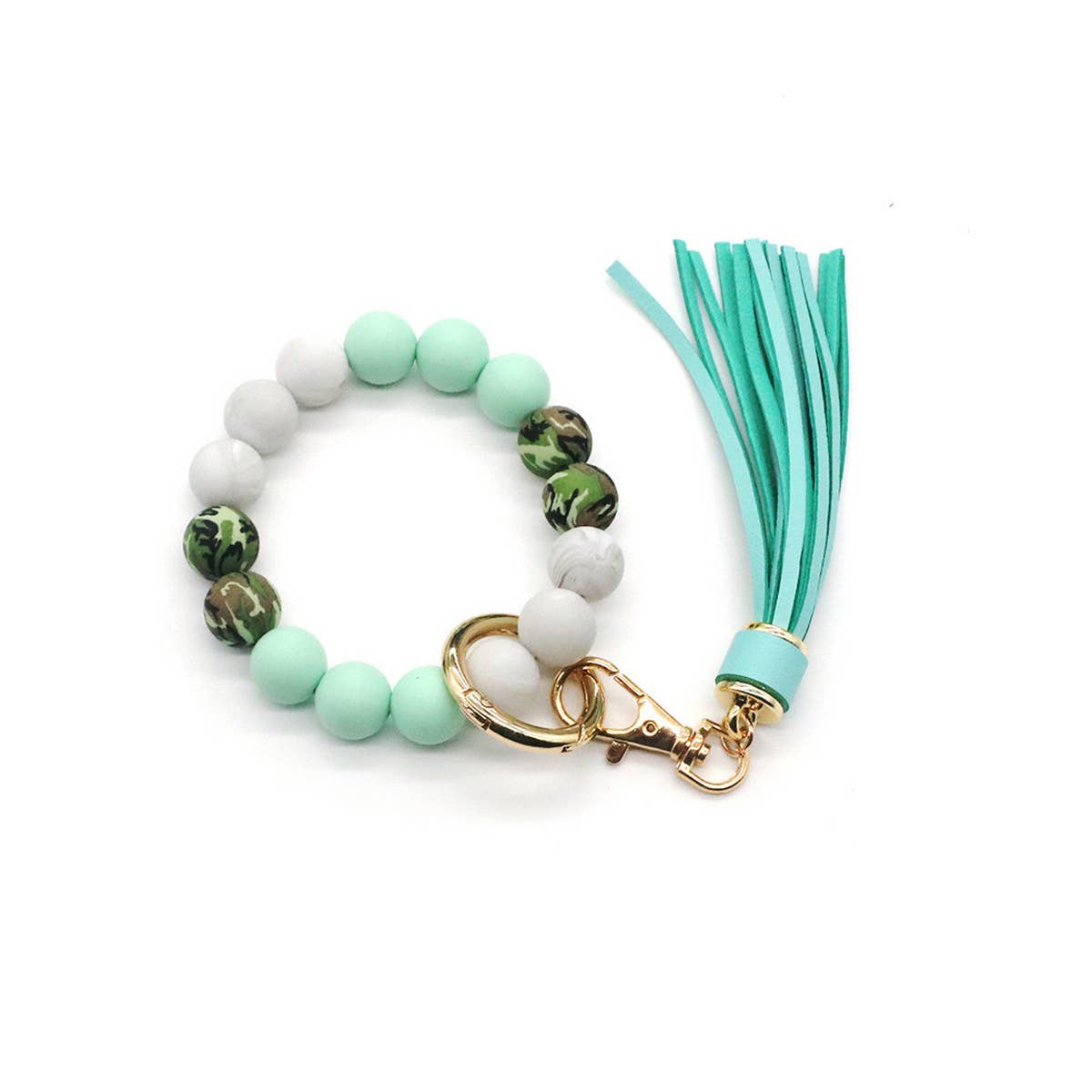 CAMOUFLAGE SILICONE BEAD BRACELET KEYCHAIN_CWMM1568