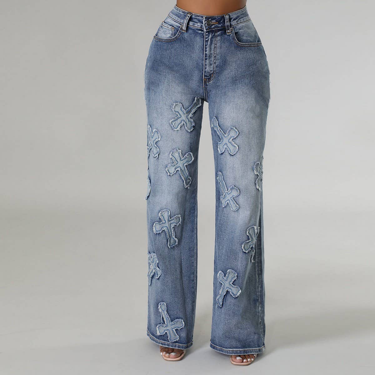 WOMENS VINTAGE WASHED STRAIGHT DENIM PANTS_CWJP0108