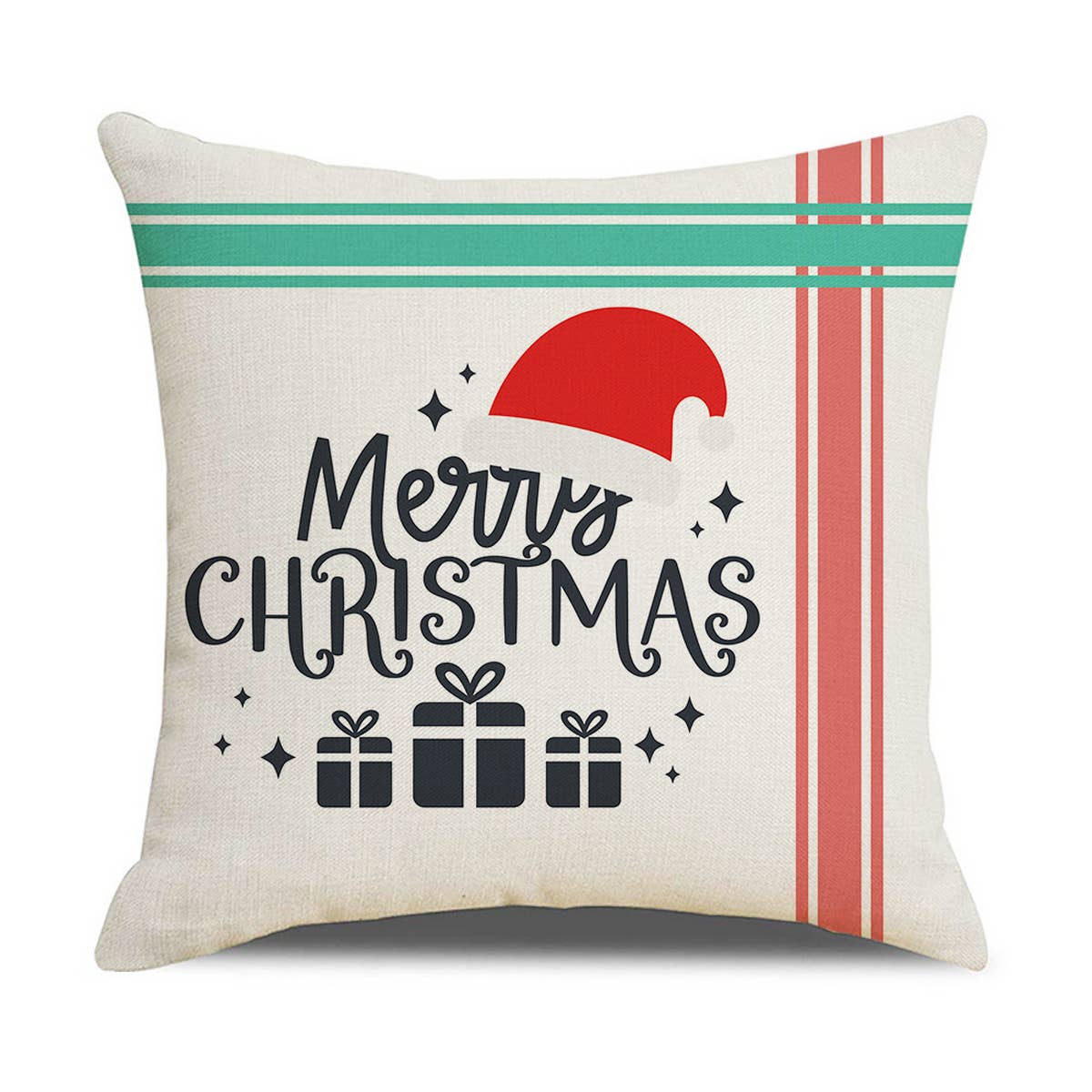 CARTOON RED AND GREEN PLAID CHRISTMAS PILLOWCASE_CWMM1401